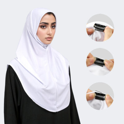 Muslim Islamic Jersey Modal Hijab Scarf Instant Hijabs Headscarfs Women Head Wrap Shawl with Stainless Steel Fixing Clips Set