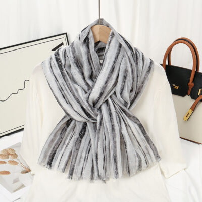 Shimmer Glitter Cotton Viscose Hijab Scarves For Women Muslim Long Shawls Headscarf Wraps Solid Headbands Stole Bufandas Turbans