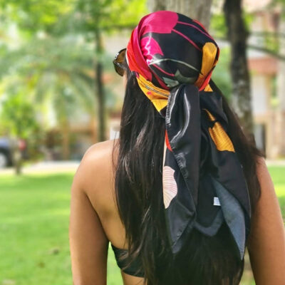 New Summer Lady Hair Scarf Fashion Bandana Print Designer Silk Square Scarf Luxury Brand Shawl and Wraps Female Headkerchief