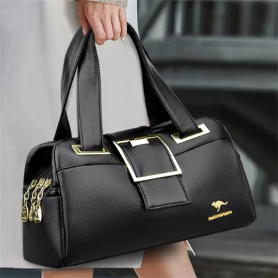 Women Multi-layers Top-handle Bag Quality Leather Handbags Purses Female Luxury Designer Large Capacity Boston Ladies Sac A Main