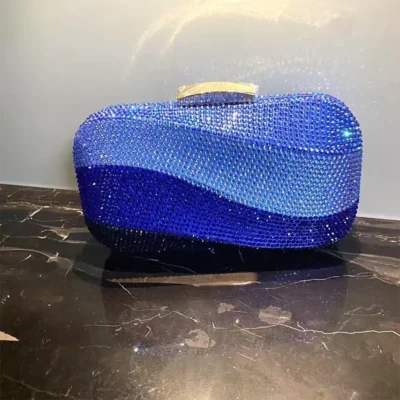 Colorful Rainbow Colors Diamond Evening Purse Wedding Party Crystal Clutch Wallet Bag Banquet Gala Dinner Female Handbag