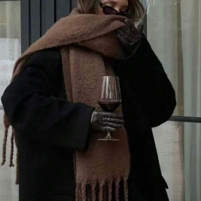 Winter Scarf for Women Cashmere Warm Solid Pashmina Blanket Wraps Female Thick Soft Bufanda Big Tassel Shawl Long Poncho Echarpe