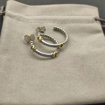 2025 New DY Color Line Texture Series Retro Ethnic Style Luxury Trend Jewelry Gift High-quality Simple Stud Earrings