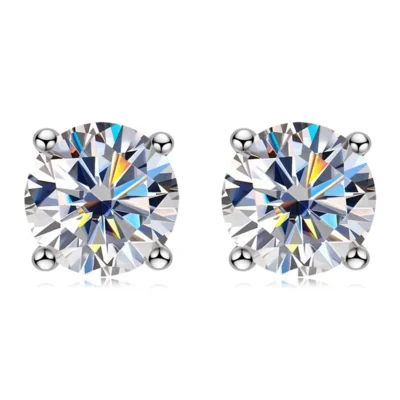 IOGOU 3mm/4mm/5mm/6.5mm/8mm/9mm/10mm/11mm Certified D VVS1 Moissanite Stud Earrings 925 Silver Earrings For Women Men Jewelry