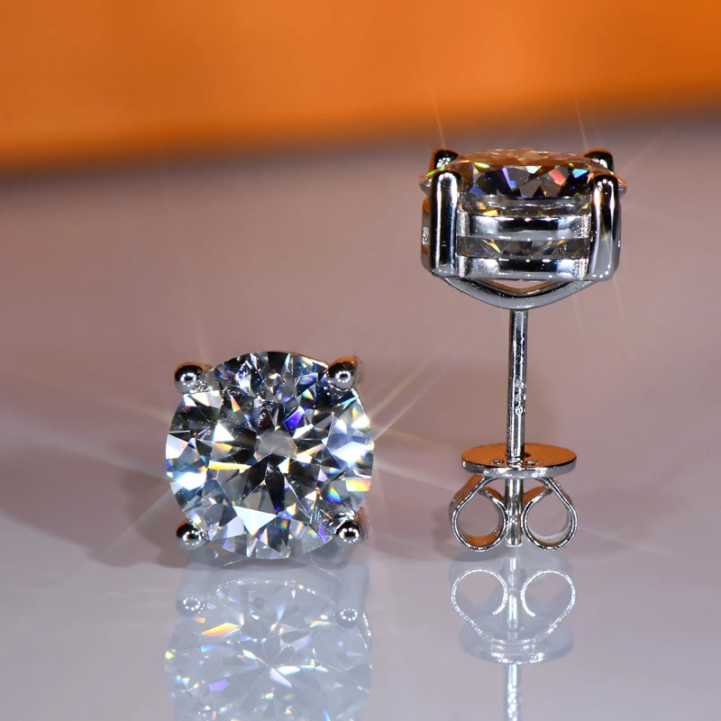 IOGOU 3mm/4mm/5mm/6.5mm/8mm/9mm/10mm/11mm Certified D VVS1 Moissanite Stud Earrings 925 Silver Earrings For Women Men Jewelry - Image 3