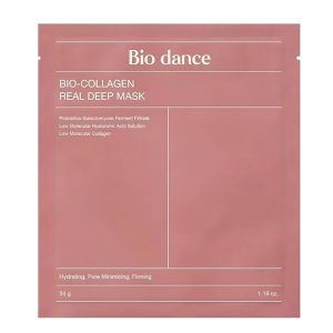 Bio Dance Korean Skincare Bio-Collagen Real Deep Mask, Hydrating, Pore Minimizing, Firming, with Hyaluronic Acid and Collagen, 34 g PACK of 5