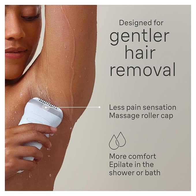 Braun Silk-epil 7 SE7041 Epilator for Women, Cordless Wet & Dry Epilation, Braun Epilator for Long Lasting Hair Removal, Smooth Skin with Sensosmart Technology, Waterproof, Less Pain - Image 6