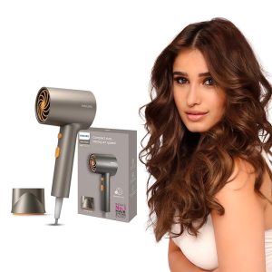 Philips Glass like Shine Hair Dryer | 1600W | 4 Heat x Speed Modes | 30M Negative ions | Travel-Friendly | For Indian Hair | Gifts for Men | BHD321